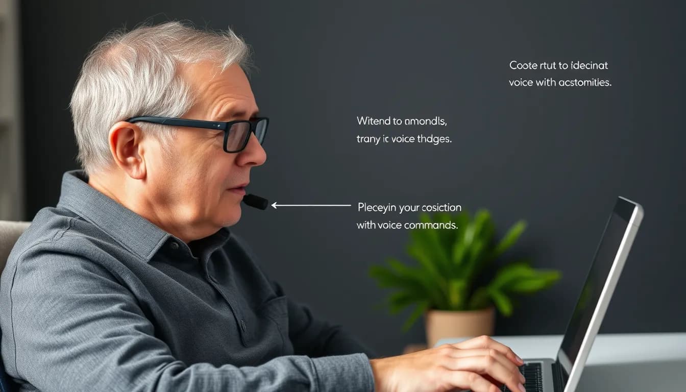 Person with mobility limitations using voice commands for web browsing