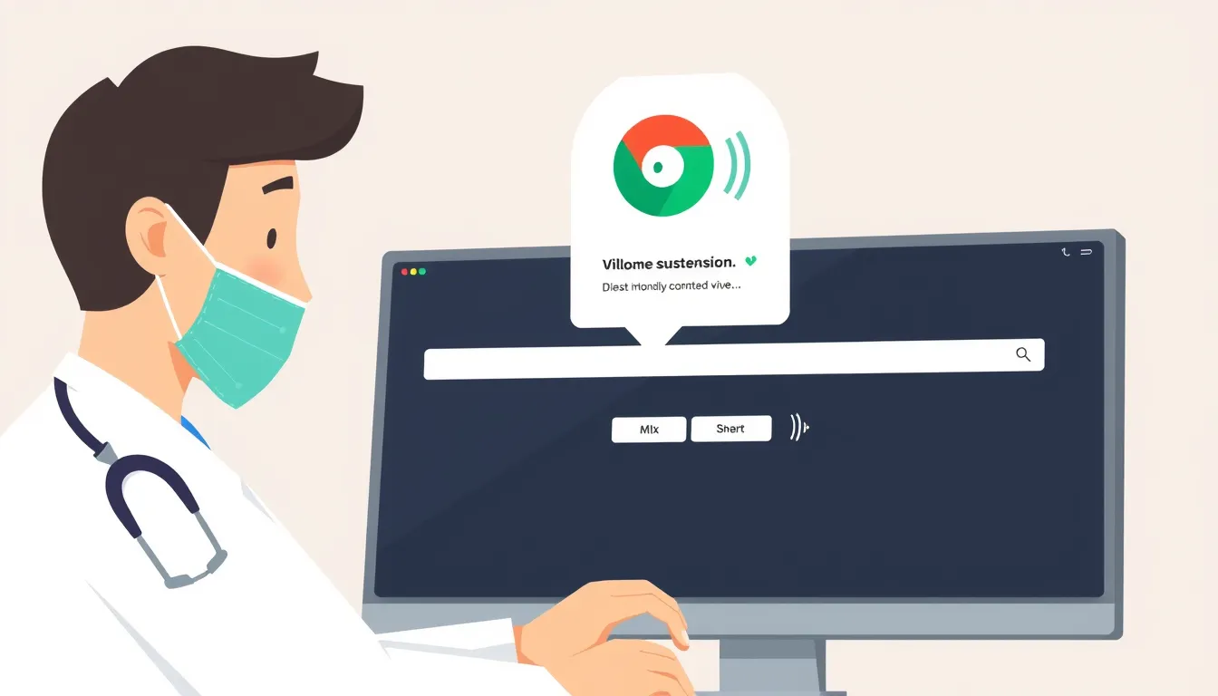Medical professional using Chrome extension for voice input