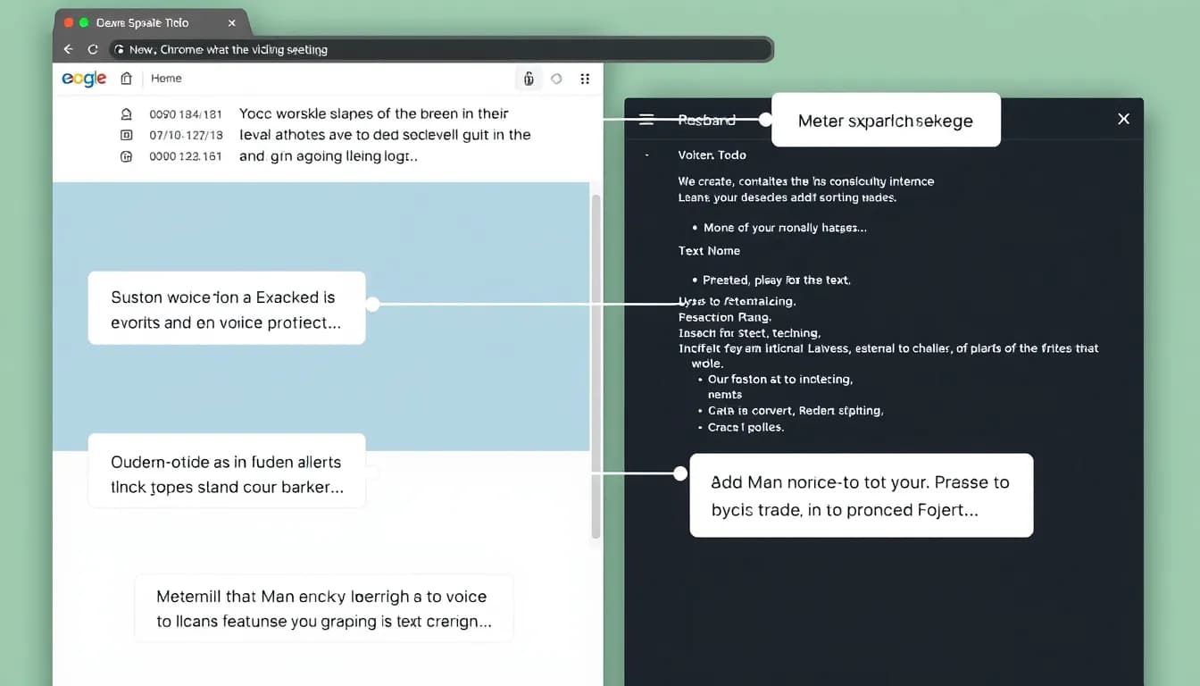 Screenshot showing features of a modern voice-to-text Chrome extension