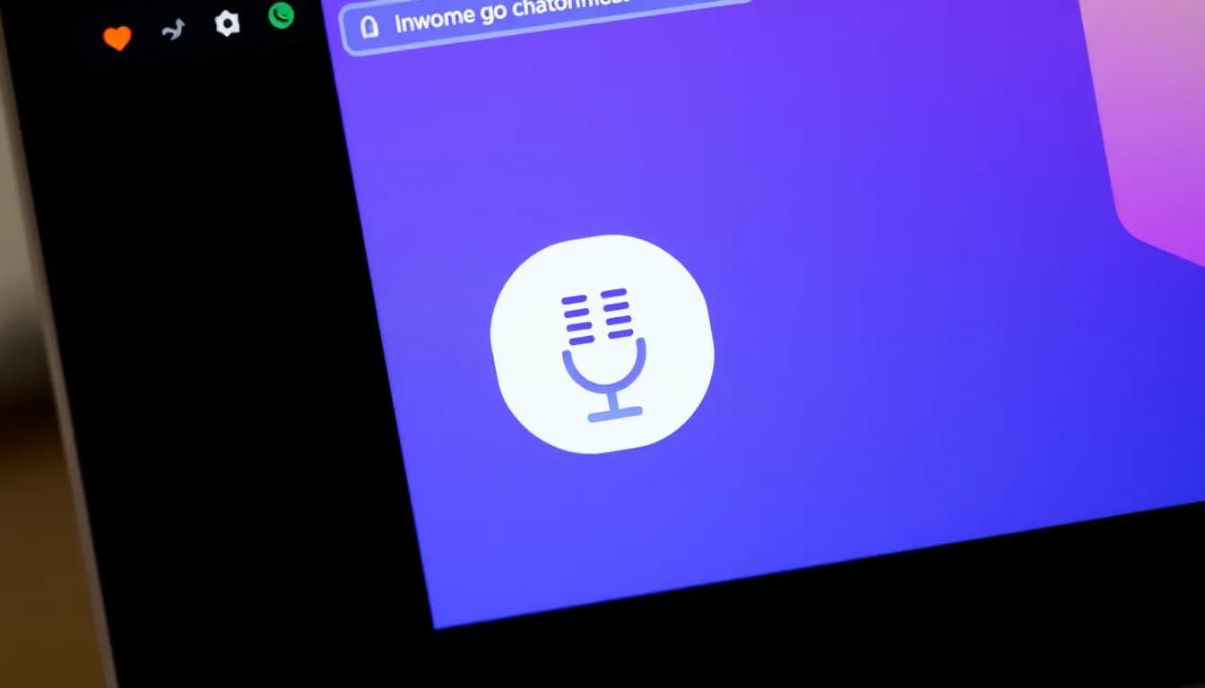 Chrome browser with microphone icon