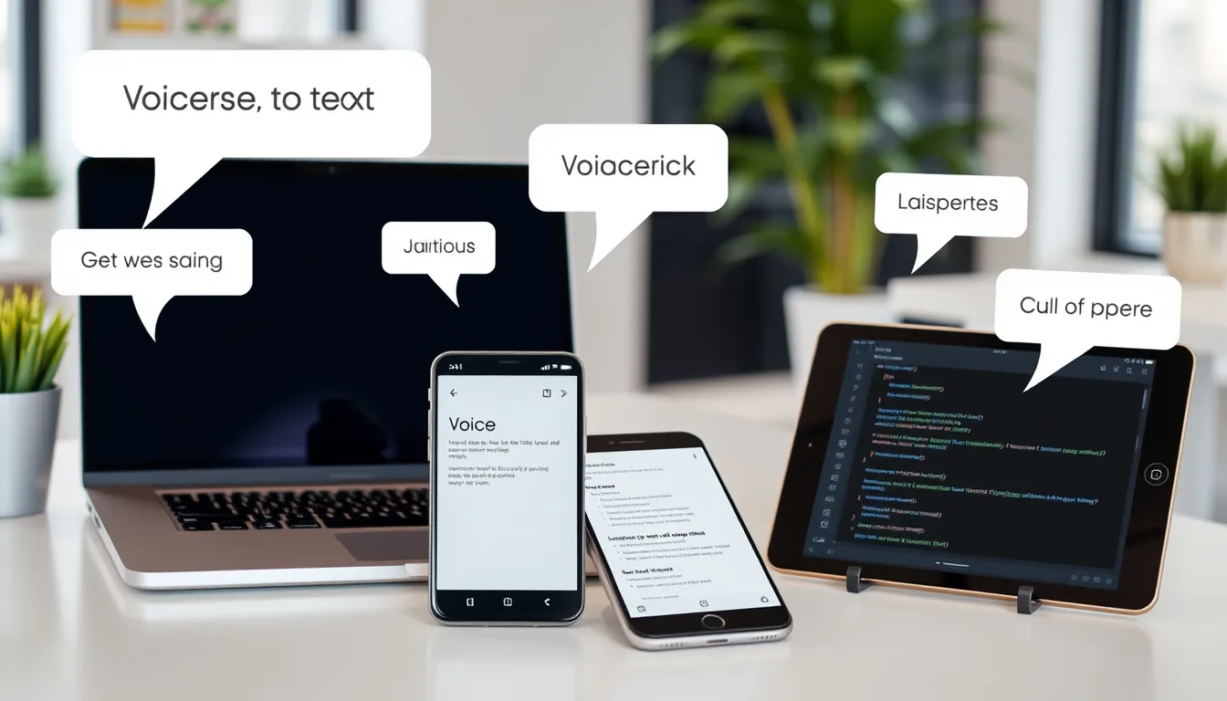 Multiple devices showing speech to text capability in a remote work setting