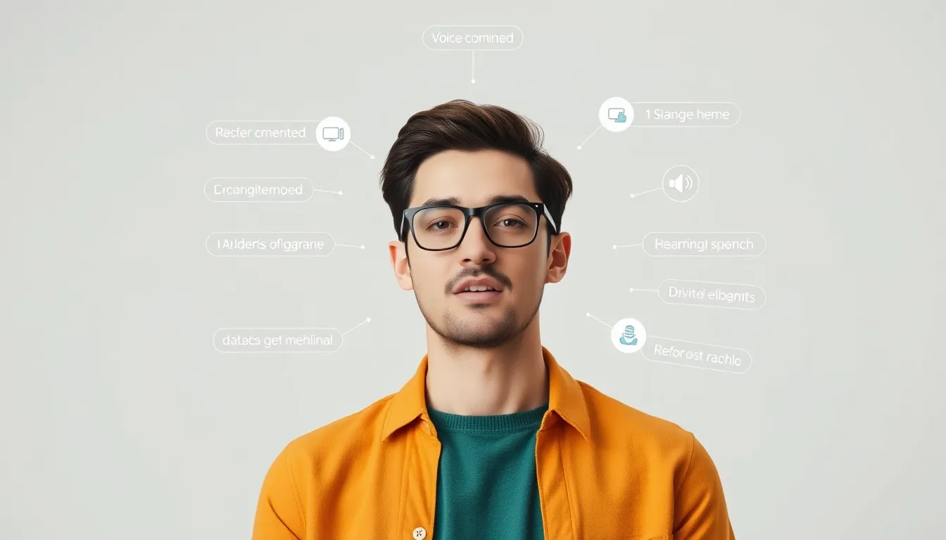 Visual illustration of voice commands