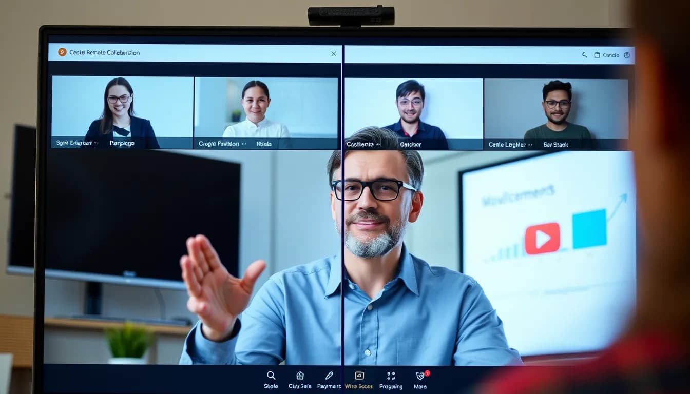 Person using voice commands during a virtual meeting