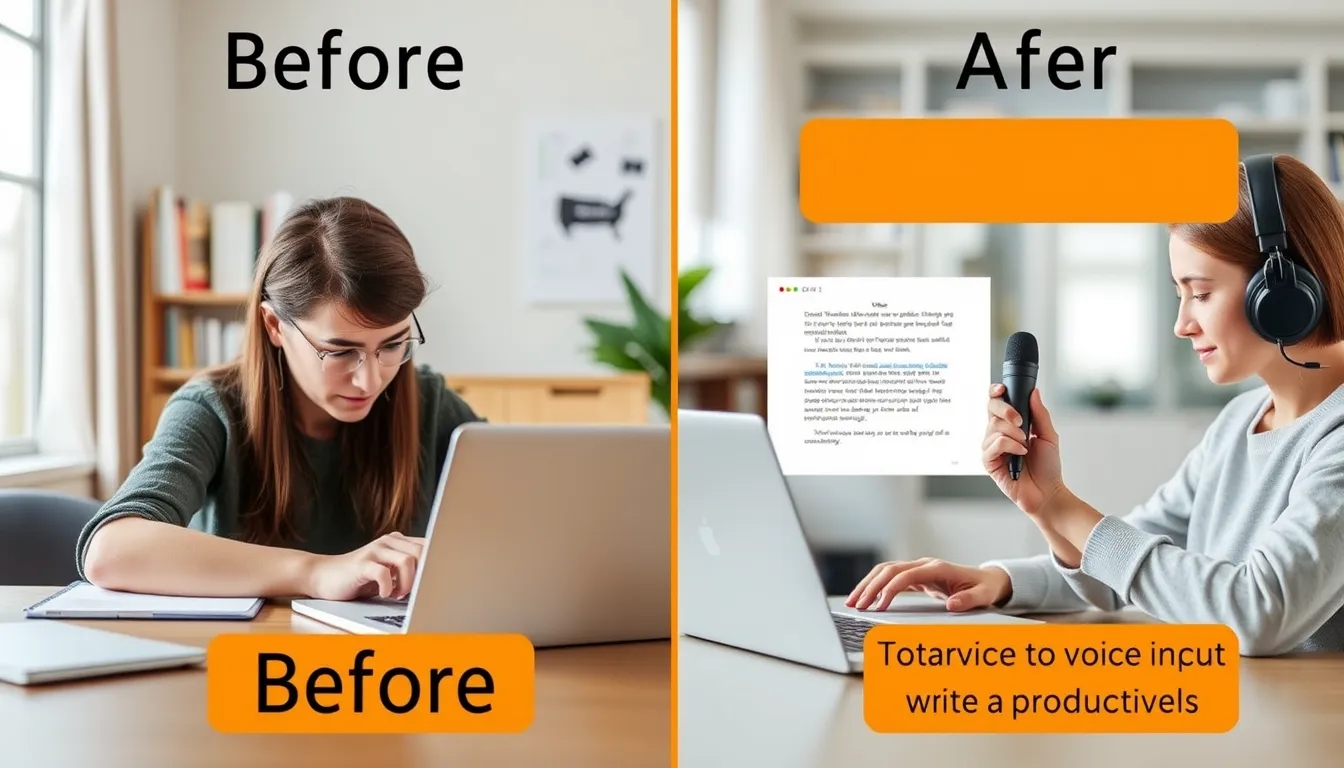 Productivity comparison between typing and voice input