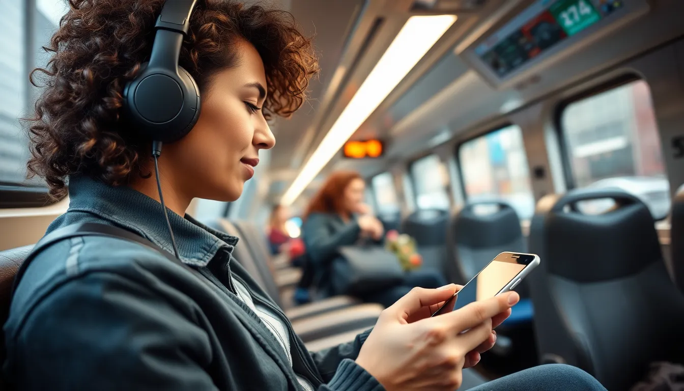 Person using voice input while commuting