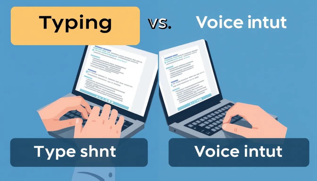 Comparison of typing versus voice input for content creation