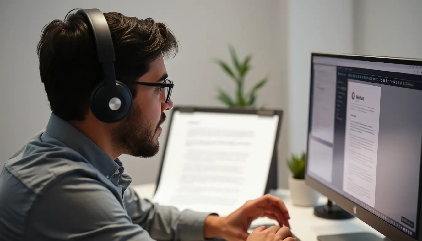 Person creating documentation using voice input