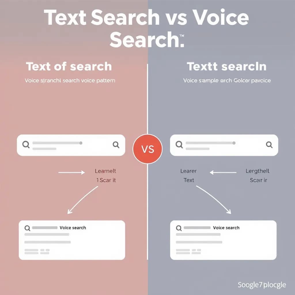 Comparison between text search and voice search patterns