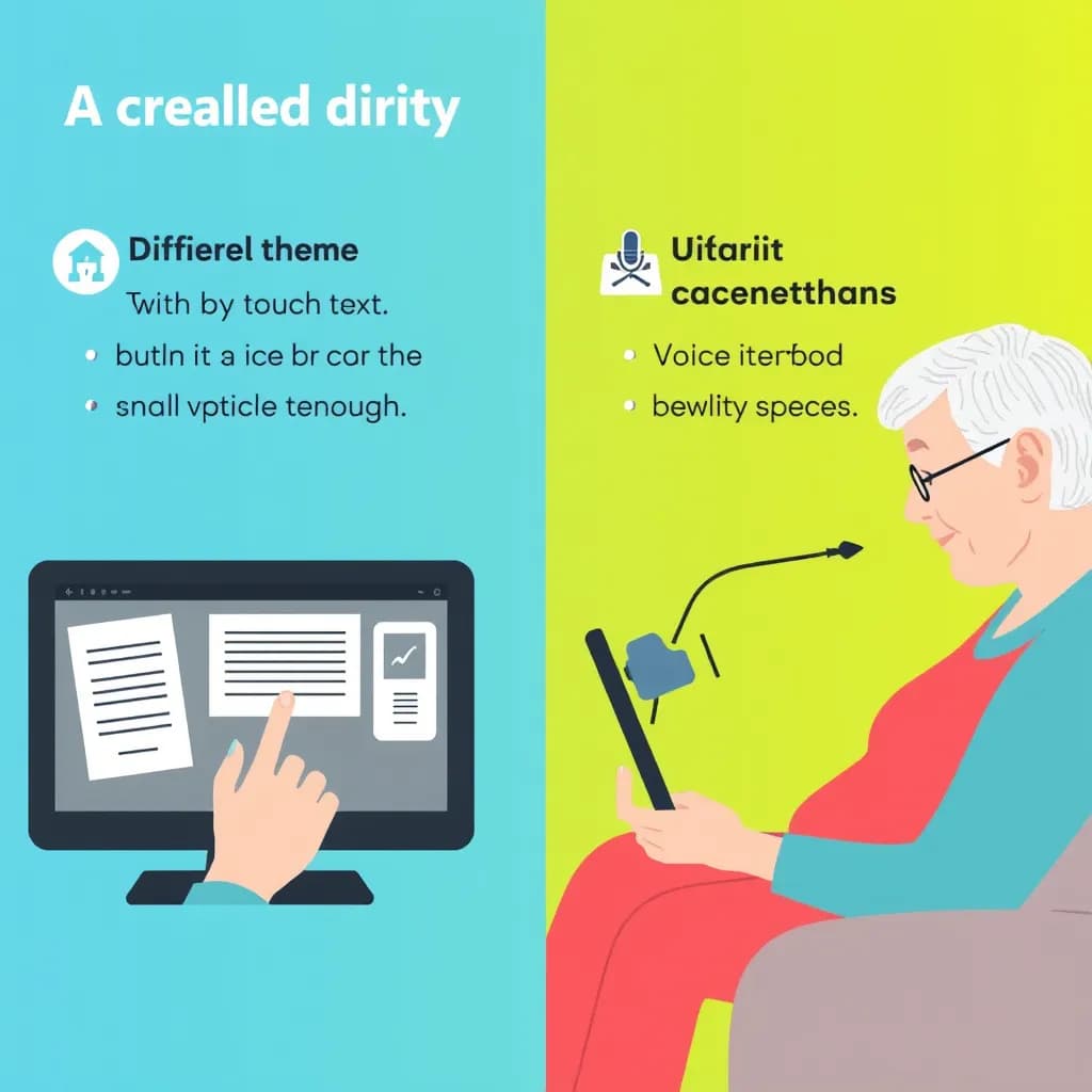 Visual representation of accessibility challenges faced by elderly when using technology