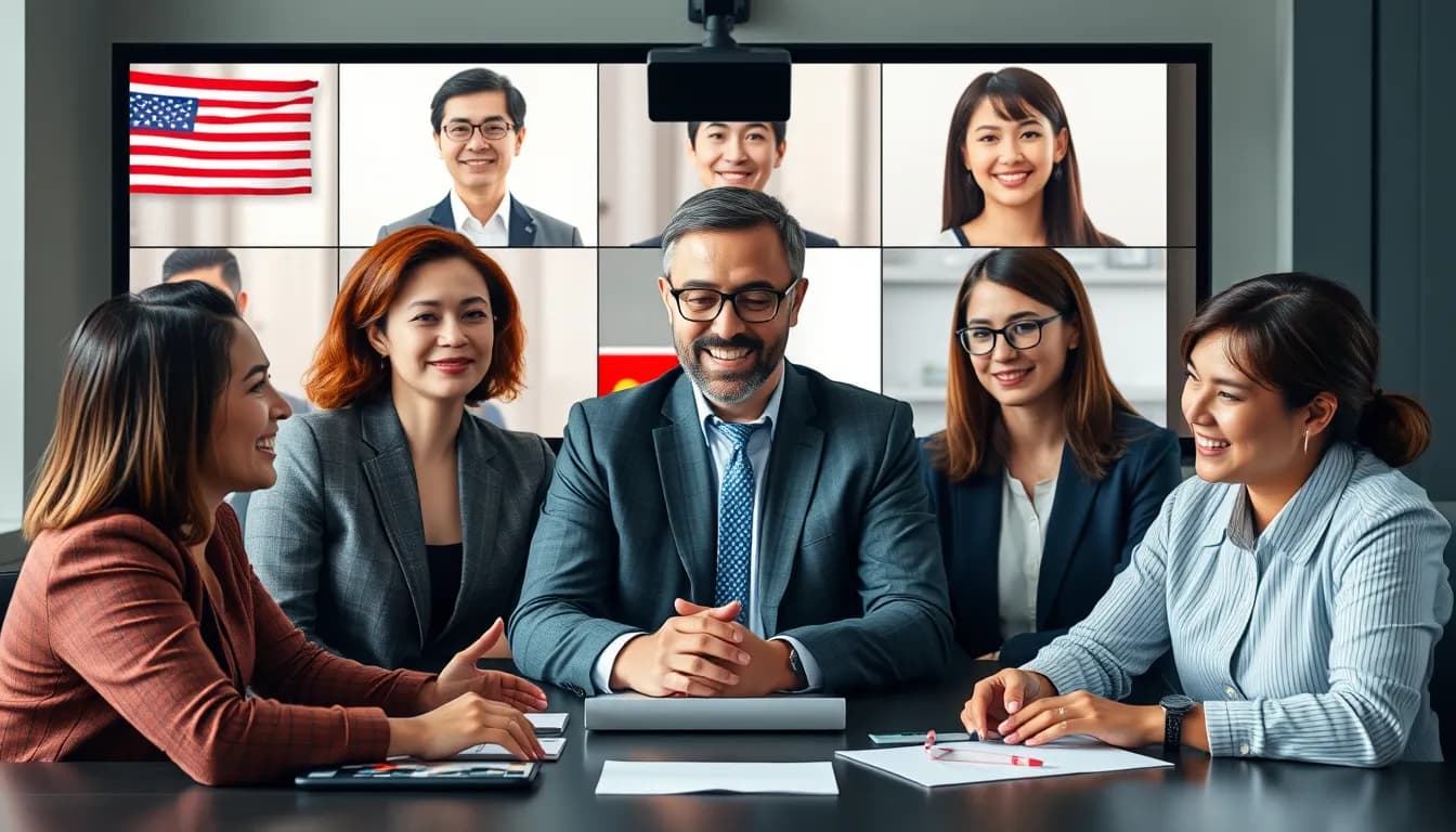 Multilingual virtual meeting using voice recognition technology