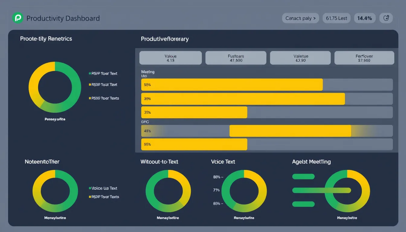 Productivity dashboard with meeting efficiency metrics