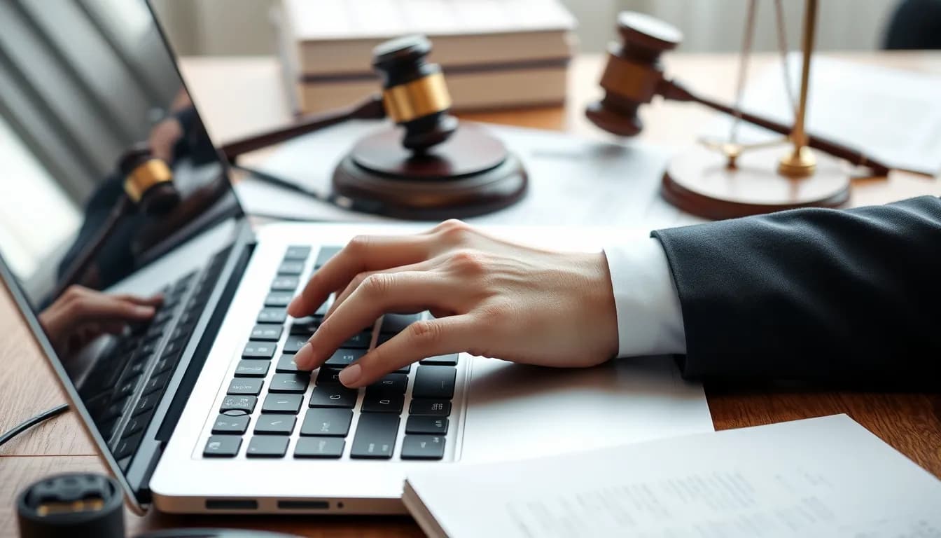 Legal professional using voice transcription technology