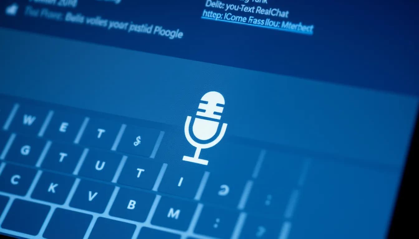 Voice-to-text interface on a computer screen