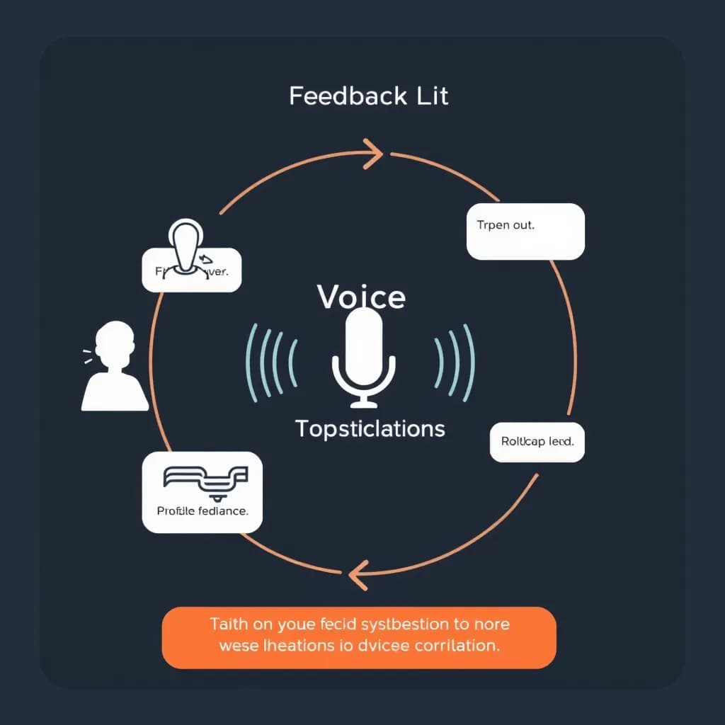 Voice UI feedback loop visualization showing system response to user input